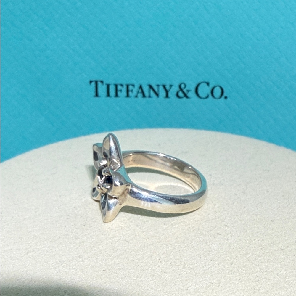 Tiffany & Co. Sterling Silver Iolite Daisy flower Iolite Ring - Picture 6 of 11